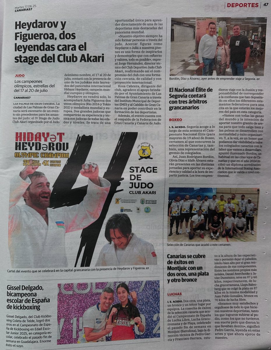 🎉 ¡IV STAGE DE JUDO CLUB AKARI! 🎉
⏳ ¡Queda 1 mes… tic tac tic tac!

📅 Del 17 al 20 de julio
📍 Pabellón Municipal Jesús Telo – Las Palmas de Gran Canaria

📢 ¡Inscripciones aún abiertas!
🔗 stage.lasnieves-akari.com/inscripciones-…

No te quedes fuera de esta experiencia única sobre el tatami