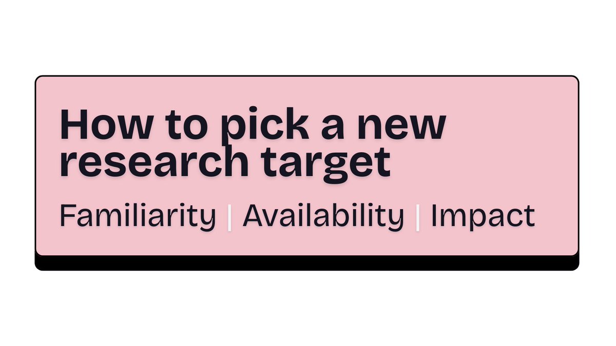 Struggling to pick a good research target?

Here’s the framework I use 👇

F.A.I. = Familiarity, Availability, Impact

✅ Familiarity

Start with what you know. Language, ecosystem, architecture. You don’t need to be an expert but you should be able to follow the code.

✅
