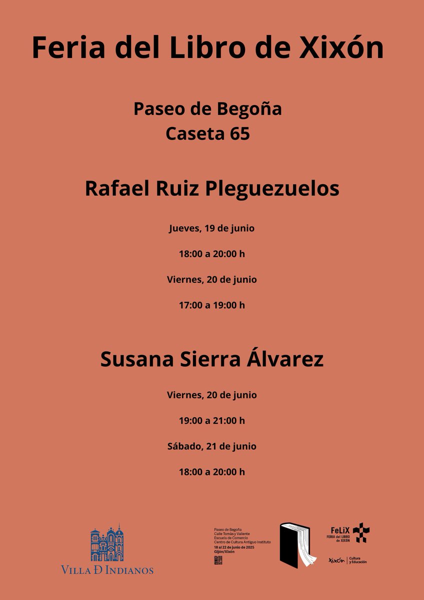Nos vemos mañana  pasado en Gijón, lectores. <a href="/villadeindianos/">Editorial Villa de Indianos</a>