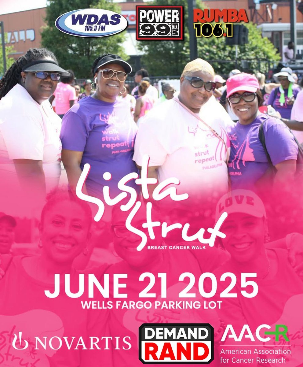 DemandRand's tweet photo. ***TOMORROW***
We're proud to sponsor the 8th annual Sista Strut 3k Breast Cancer Walk on Saturday, June 21, 2025 -benefitting the @AACRFoundation
#breastcancerawareness #sistastrut #phillysistastrut #philadelphia #philly #pa #nj https://t.co/7DSr7nZkXj