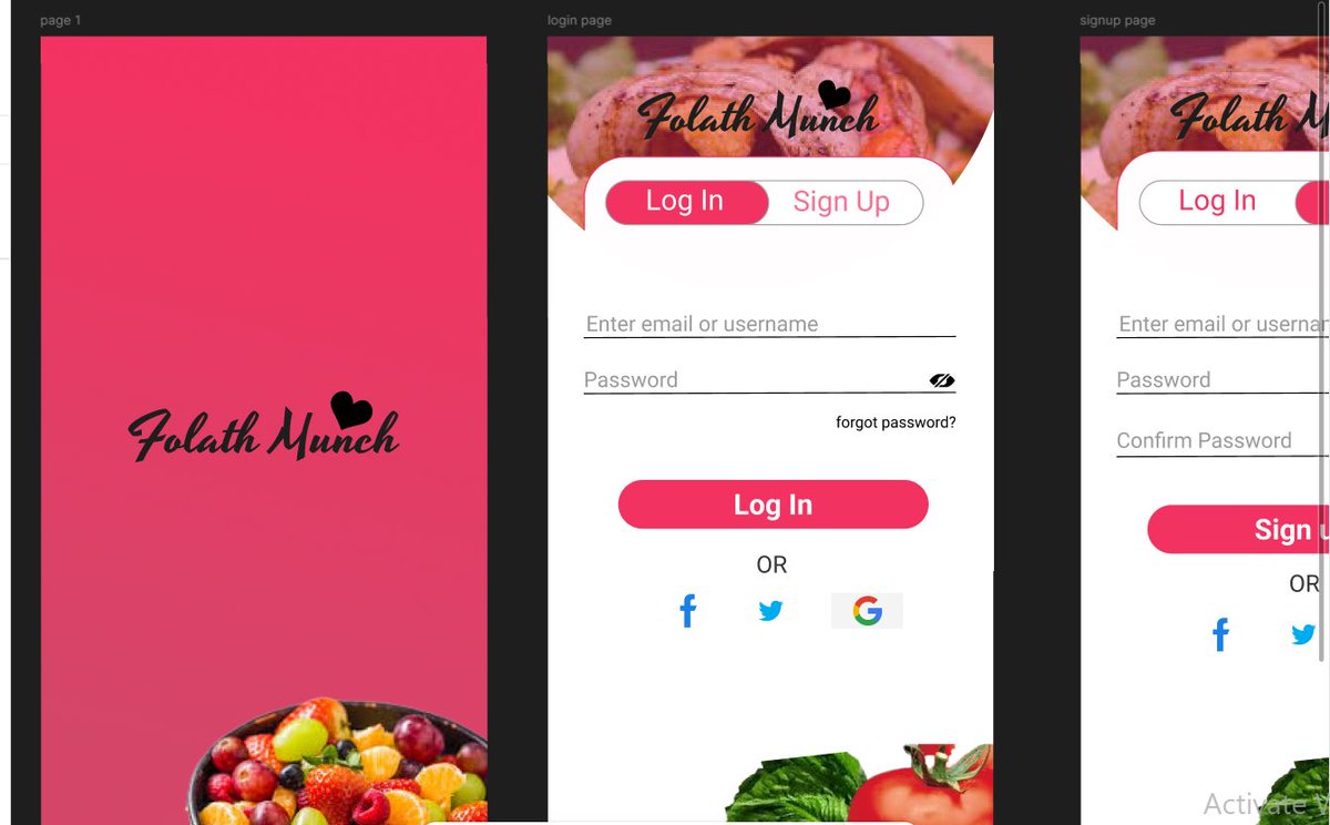 Folathofficial's tweet image. One of my first design projects — Folath Munch 🍔📱
Built a few months into learning UI/UX, this food app includes login/signup + an order dashboard.
Crazy to see how much I’ve grown since😢! #Figma #UIUX #ProductDesign #FoodApp #DesignJourney