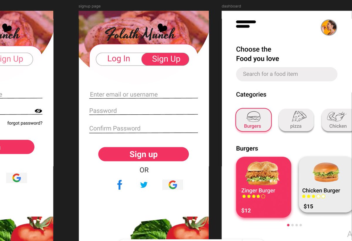 Folathofficial's tweet image. One of my first design projects — Folath Munch 🍔📱
Built a few months into learning UI/UX, this food app includes login/signup + an order dashboard.
Crazy to see how much I’ve grown since😢! #Figma #UIUX #ProductDesign #FoodApp #DesignJourney
