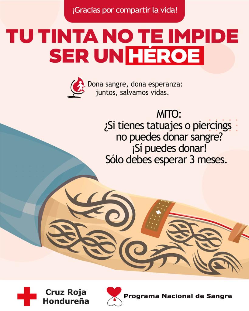 ✨️🩸¡Anímate, vos también podes donar! 🩸✨️
No importa tu estilo, lo que cuenta es tu voluntad de ayudar. Si han pasado 3 meses desde tu último tatuaje o piercing, eres un donante apto.
#DonaSangreDonaEsperanzaJuntosSalvamosVidas
#DonanteVoluntarioDeSangre
#EnCruzRoja #Somos+