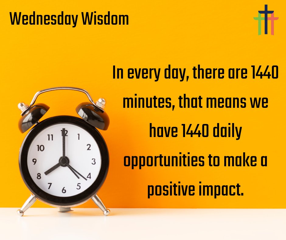 ✨ Wednesday Wisdom ✨
Consider this: each day gives us 1440 minutes – 1440 chances to choose kindness, offer grace, or share God's love. What small, positive impact can you make in your little corner of the world today? Let's make every minute count for good!