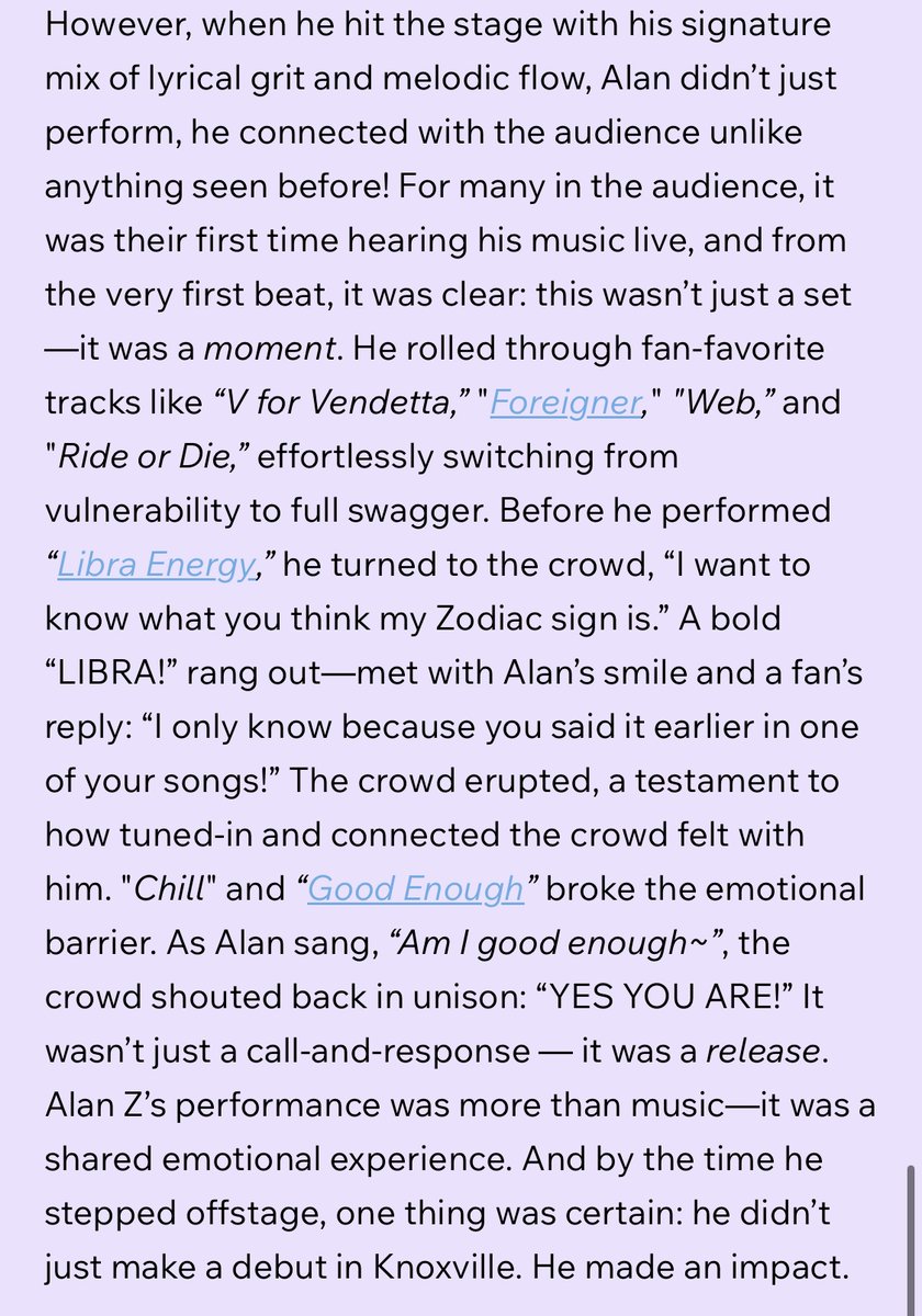 Much love to <a href="/KFuseEnt/">K Fuse</a> for their concert review of my Knox Pop Con show in Tennessee! Thank you for the kind words and amazing coverage: kfuse.net/post/lyrics-lo…