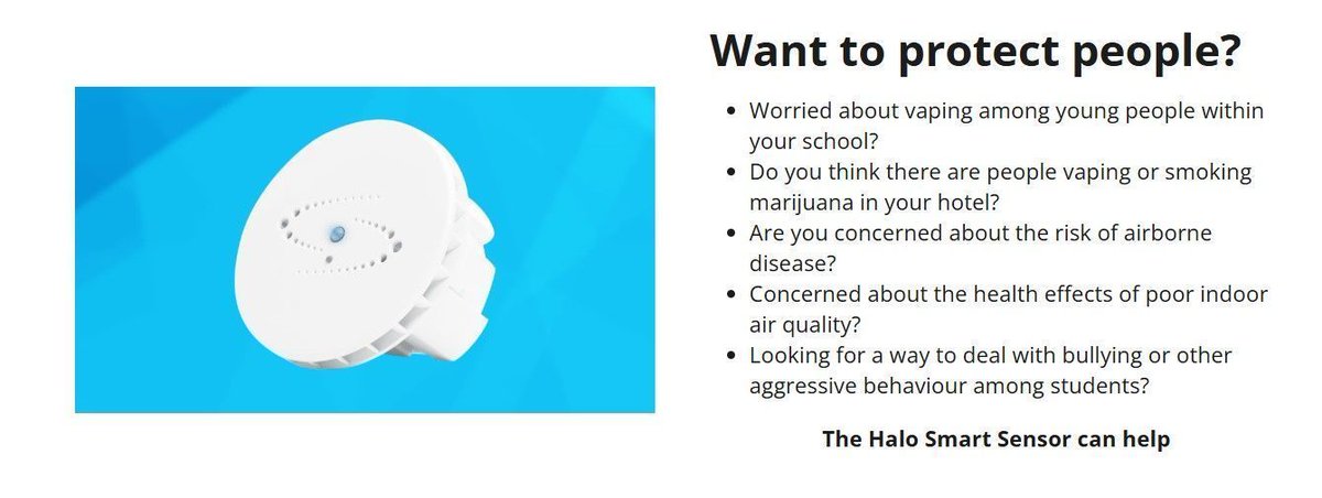 SecurityGroupD's tweet image. If you want to protect students in schools, staff and guests in hotels or offices then the Halo Smart Sensor can help. With up to 16 #sensors to perform multiple detections and a dynamic #vapedetection #algorithm to learn about the environment the sensor can help #protect people.