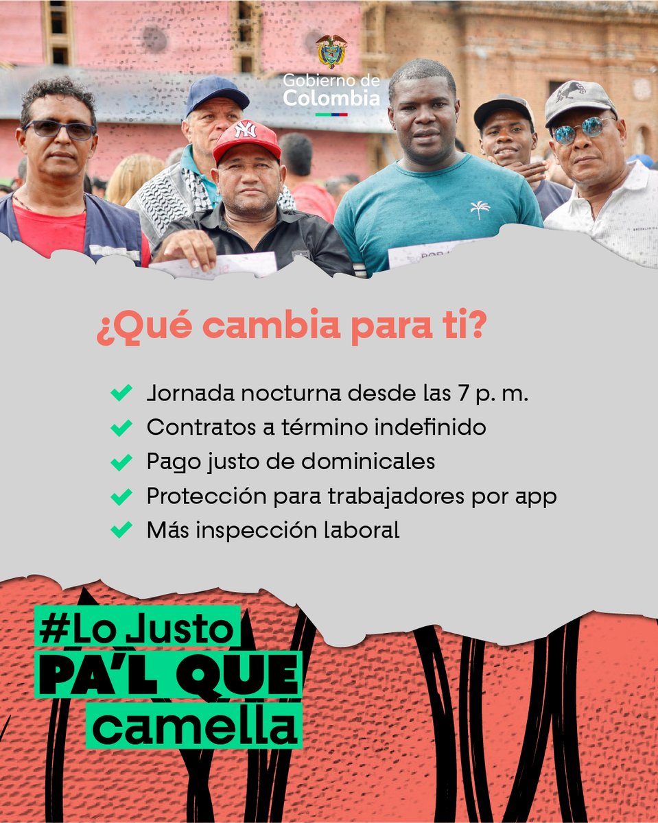 📌 ¡La Reforma Laboral fue aprobada!  

Y esto significa derechos reales para millones: recargos, estabilidad, seguridad social y más.  

¿Quieres saber cómo te beneficia?  

¡Lee con atención punto por punto de lo que significa este cambio para ti!  #VuelveElTrabajoDigno