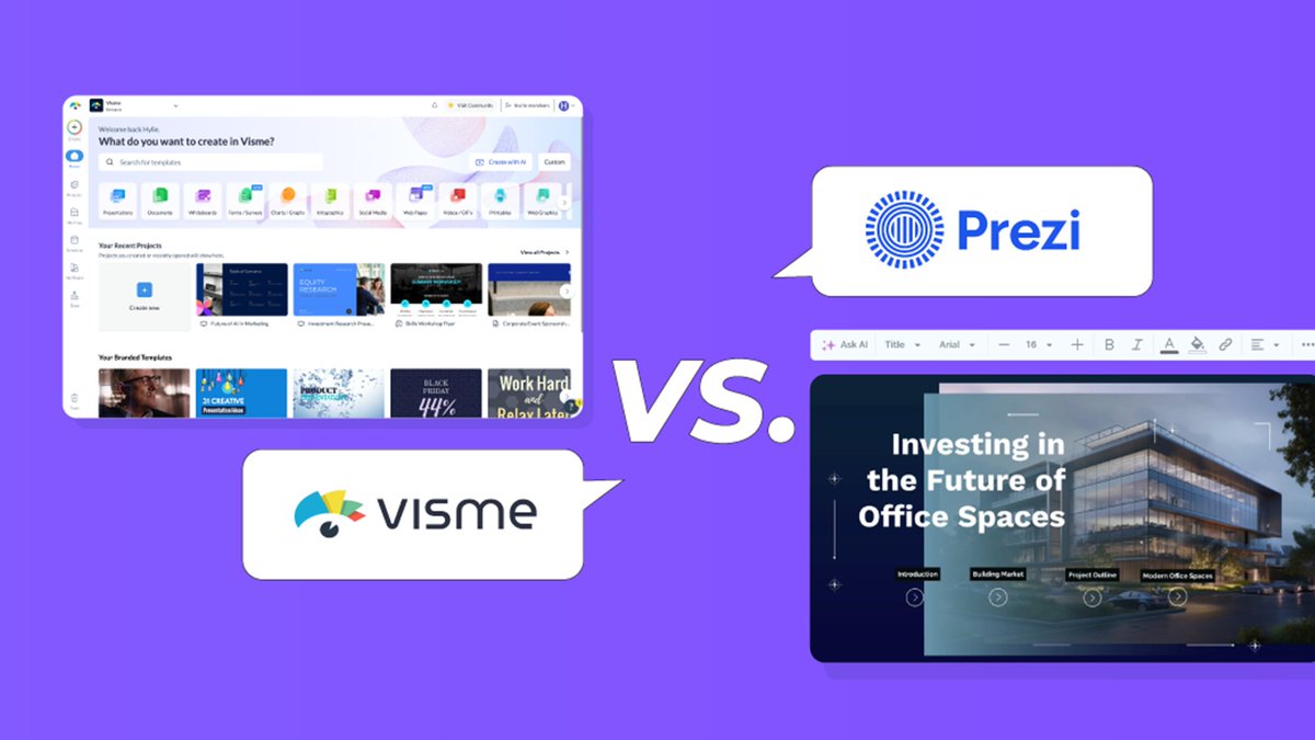 ajgodinho's tweet photo. In this #Visme blog post, you'll learn the key differences, features & pricing between Visme vs Prezi. https://t.co/Vn85U8nyU8 https://t.co/H1aYQg00V2