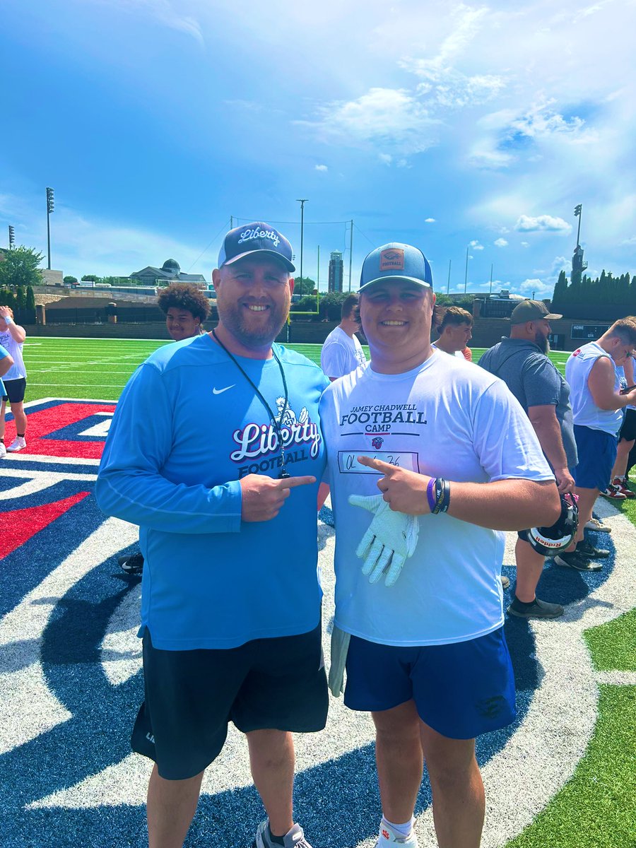 Had a great time <a href="/LibertyFootball/">Liberty Football</a> camp last weekend!!!
<a href="/CoachHollifield/">Adam Hollifield</a> <a href="/coachwoolcock/">Dr. Andre Woolcock</a> <a href="/CoachHearn1/">Coach Hearn</a>
<a href="/CoachHoff/">Justin M. Hoffman</a> <a href="/QwikRecruiting/">QwikRecruiting</a> <a href="/train0187/">TRAINBUILT PERFORMANCE</a>
<a href="/eastsidefbsc/">EHSEagleFootball</a> <a href="/GreerSportsStar/">Greer Sports Star</a>
<a href="/coachbilldurkin/">Bill Durkin</a> <a href="/HighSchoolBlitz/">High School Blitz</a> <a href="/ShaedonMeadors/">Coach Meadors</a> <a href="/Jay_Guillermo57/">Coach Jay Guillermo</a>
<a href="/CoachTarpey/">Ben Tarpey</a> 
<a href="/CoachB_NGU/">Connor Baroniunas</a> <a href="/CoachCully_GW/">Dean Cullison</a>