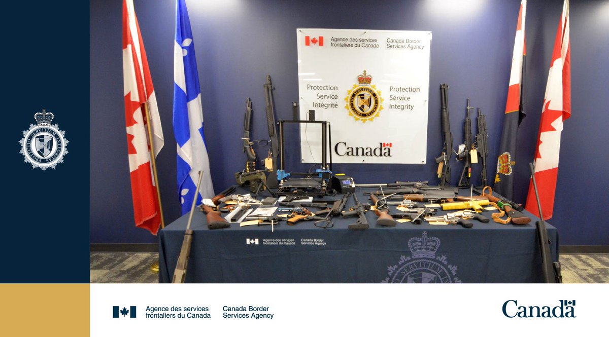 Une enquête de l’#ASFC mène à 17 chefs d’accusations déposés contre des résidents de Laval et de St-Eustache pour diverses infractions liées à des armes. Communiqué de presse : ow.ly/1eQB50WbMUK #SécuritéFrontalière #ProtégerLesCanadiens
