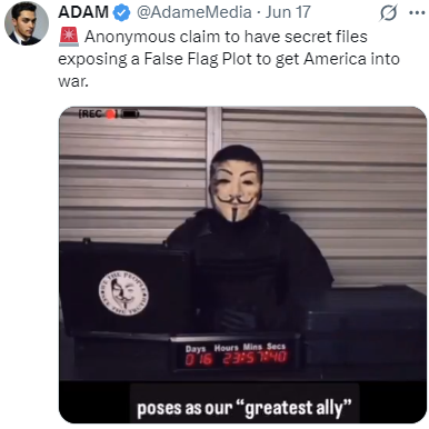 TrumpWeTrust's tweet photo. #Anonymous tipping us off on #TerroristDeepStateISRAEL's incoming #FalseFlag on #USsoil to Blame #Iran, #Russia or whomever they have the #FakeLuciferianjewNews to tell us fear..
@potus @realDonaldTrump
@SidneyPowell1 @GenFlynn
@JennaEllisEsq2 @RandPaul @DrPaulGosar
@RobertKennedyJr #IndictSOROS #SorosFundedByAmerica to #DestroyAmerica #USMilitaryTribunalCourt #USSJC #USSupremeCourt
@JudicialWatch @IntlCrimCourt @KarimKhanQC @UN @UNHumanRights @antonioguterres @volker_turk @UNOCHA
@UNGeneva @UN_HRC @hrw @EuroMedHR
@realAlexJones @Libertytarian @JamesOKeefeIII @WallStreetApes @RealBroNat @RealStewPeters @elonmusk
@RepThomasMassie @joerogan @PamBondi
@CaraCastronuova @Kash_Patel @IanCarrollShow @Pontifex
