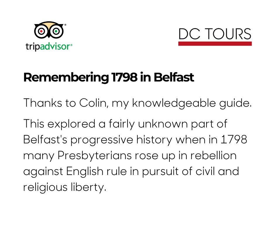 Looking for something different to do in Belfast this weekend?
Join us on our "1798 - A Belfast Rebellion" tour about the United Irishmen in Belfast.
This tour only runs once a fortnight so don't miss out! Just £22 each - book securely through our site.
deadcentretours.com/tours/1798-bel…
