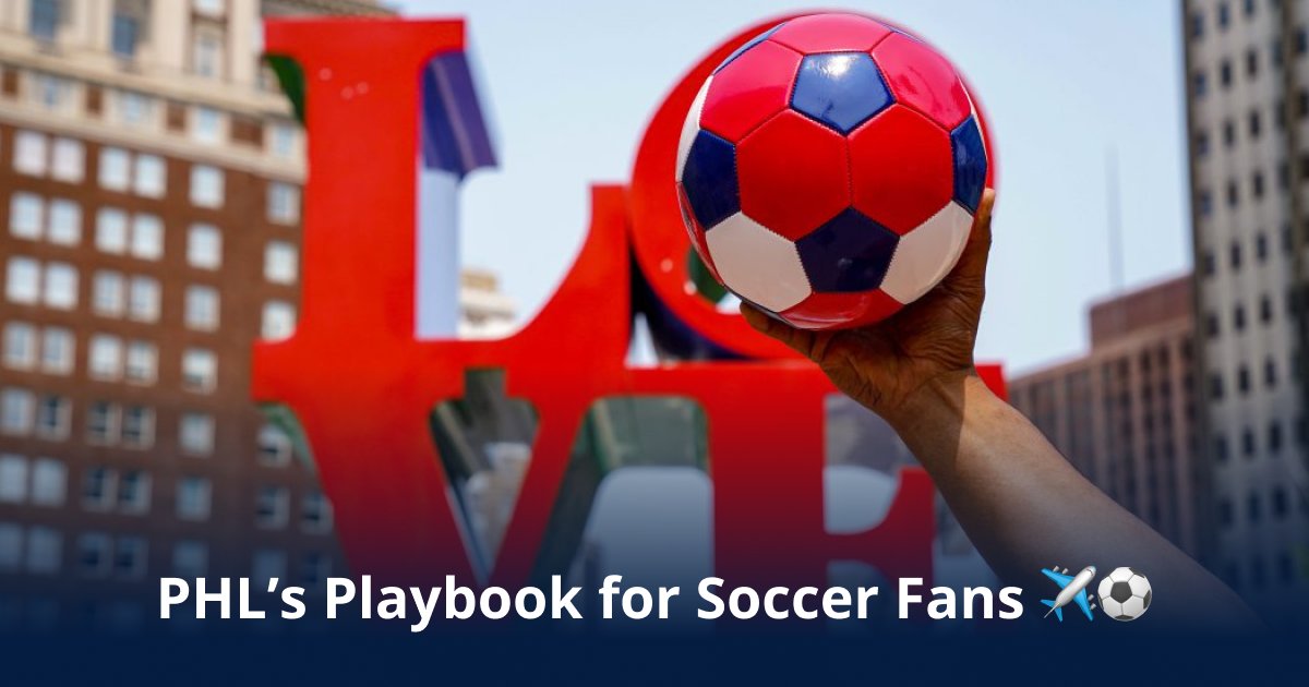 The @fifacwc is in full swing in Philly! ⚽️

Headed to a match? Our PHL Soccer Fan Playbook has everything you need to navigate your trip, from arrival to takeoff. 👉 Read The Full Guide Here: phl.org/newsroom/socce…