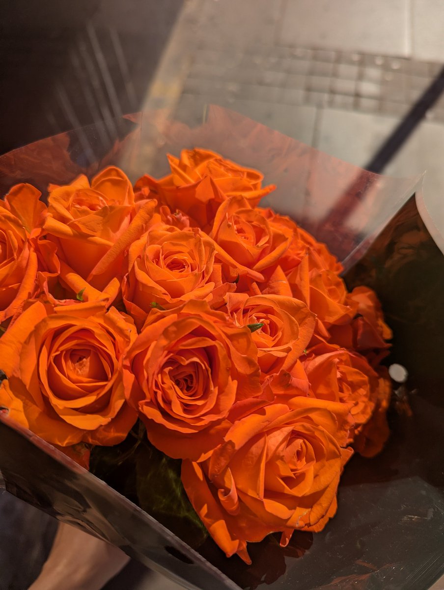 After being made redundant during maternity leave, Mrs Bee has just accepted an offer for a new job. I pushed the boat out and went to Waitrose for some appropriately coloured flowers for her. 🟠 Thanks $SWC. I like the stock.