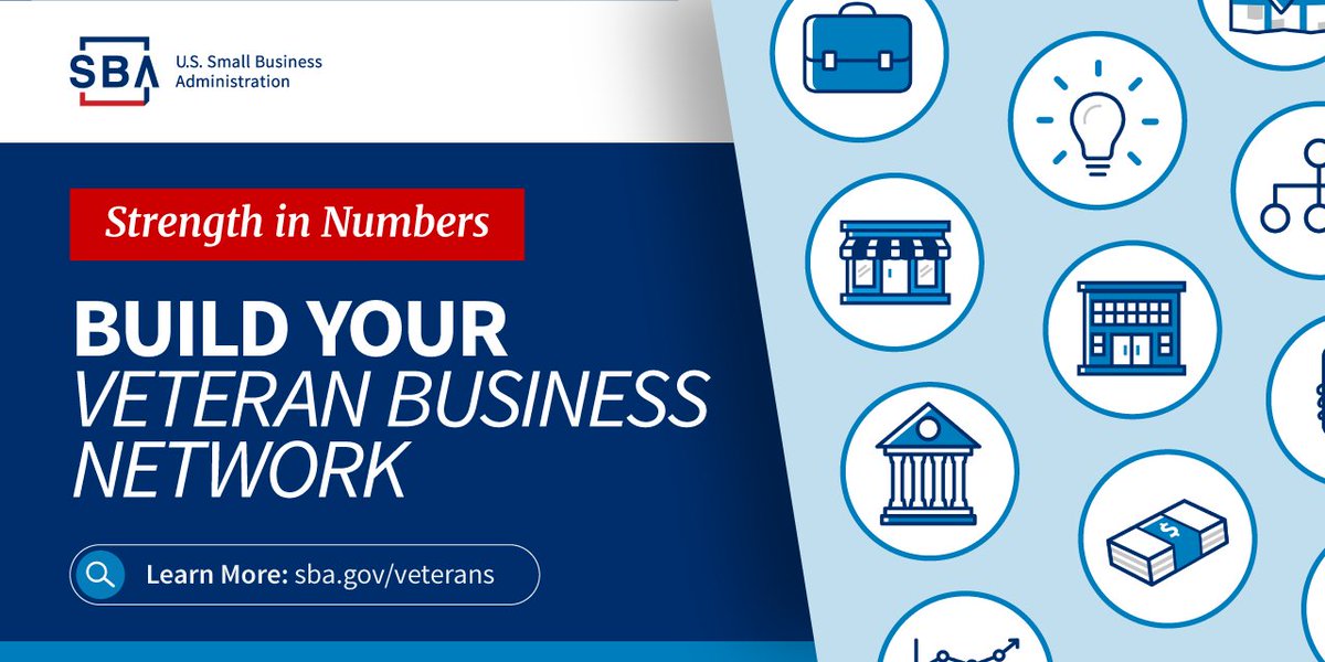 Veteran entrepreneurs: Connect with resources to help you grow your business at sba.gov/veterans!