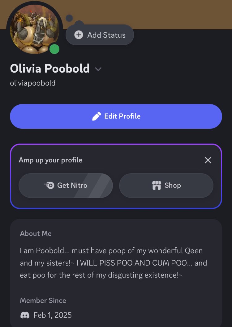 PoopTheCockroac's tweet image. This poobold has discord if people want to become poobold from discord..~