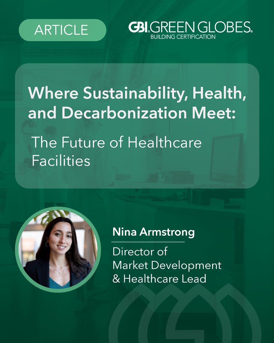 Green Building Initiative (@thegbiorg) on Twitter photo Sustainability does more than reduce environmental impact—it improves outcomes.
GBI looks into the future of essential healthcare facilities and how sustainability, decarbonization, and occupant wellness are key to prioritizing patient health: bit.ly/44kGw0h Sustainability does more than reduce environmental impact—it improves outcomes.
GBI looks into the future of essential healthcare facilities and how sustainability, decarbonization, and occupant wellness are key to prioritizing patient health: bit.ly/44kGw0h