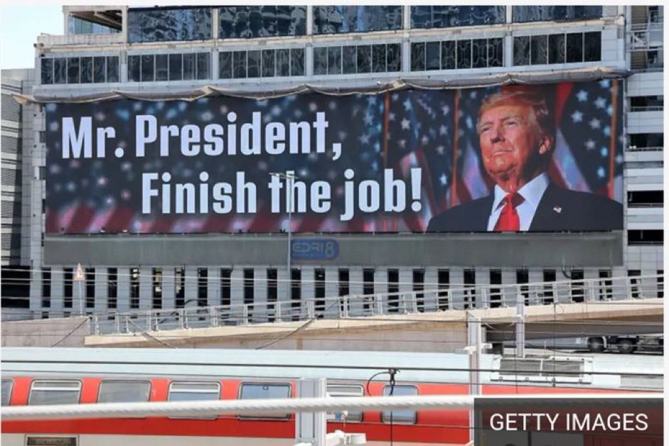 AdameMedia's tweet photo. This is a billboard in Tel Aviv

Not America, Tel Aviv. 

The people of Israel know who Trump really works for. 

And it’s not Americans. https://t.co/yE4aV7r5Ze