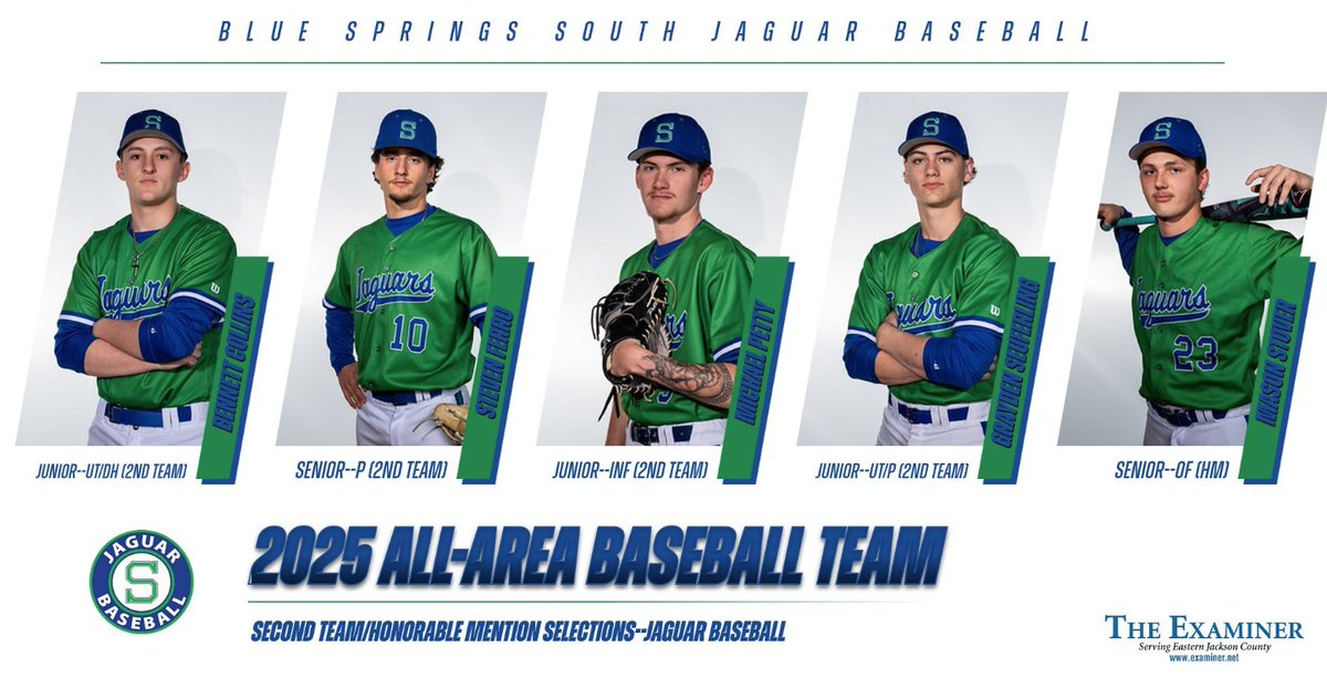 Blue Springs South Baseball (@bsshs_baseball) on Twitter photo Congratulations to the following members of our baseball program for being named to the <a href="/EJCExam_Sports/">EJC Examiner Sports</a> All-Area Baseball Team for this past season. Congratulations to the following members of our baseball program for being named to the <a href="/EJCExam_Sports/">EJC Examiner Sports</a> All-Area Baseball Team for this past season.