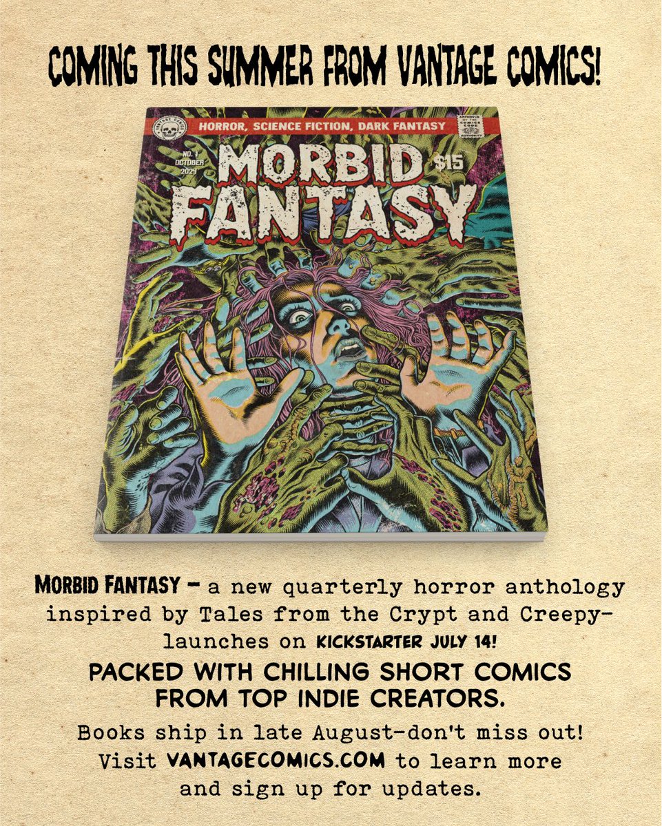 rlblackink's tweet image. 🖤📖 The countdown to terror begins… 💀
The Morbid Fantasy Kickstarter launches Sunday, July 14 at 9:00 AM EST!
This quarterly horror anthology delivers spine-chilling short by an incredible lineup of artists.
Kickstarter Pre-Launch: bit.ly/3FutoMK
#horror #HorrorArt