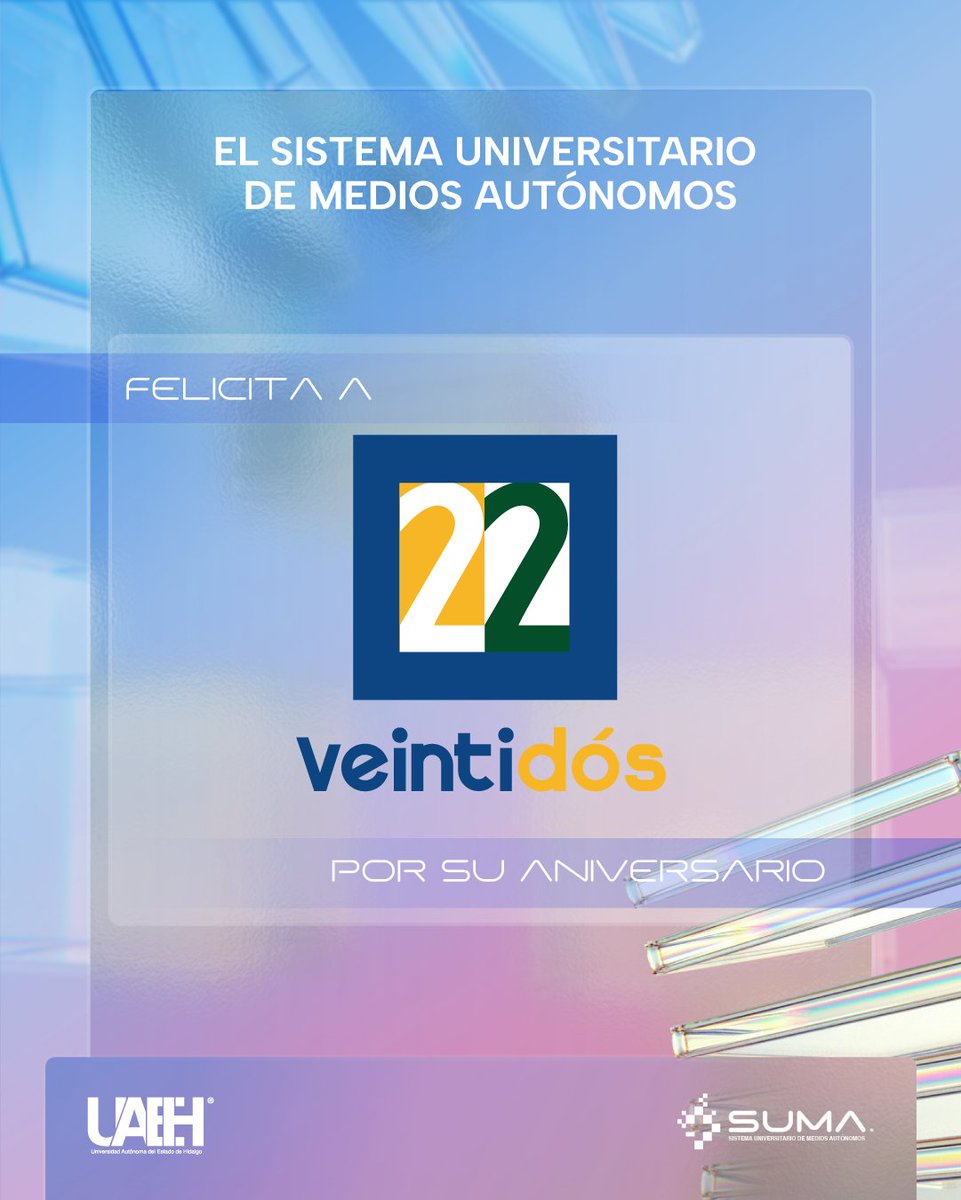 SUMA UAEH (@sumauaeh) on Twitter photo 🎉 ¡Felicidades a <a href="/Canal22/">Canal 22 México</a> por otro año de impulsar una TV pública cultural, crítica y comprometida con México! 🎉
Desde SUMA UAEH celebramos su labor informativa y creativa.
Radio y televisión pública, con autonomía universitaria
#UAEH #SUMAUAEH #Radio #Televisión #Pachuca 🎉 ¡Felicidades a <a href="/Canal22/">Canal 22 México</a> por otro año de impulsar una TV pública cultural, crítica y comprometida con México! 🎉
Desde SUMA UAEH celebramos su labor informativa y creativa.
Radio y televisión pública, con autonomía universitaria
#UAEH #SUMAUAEH #Radio #Televisión #Pachuca