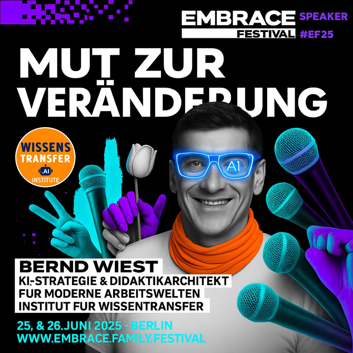 T-7 Tage zum #EF25
Motto: Mut zur Veränderung

3 HR-Moves für 2025:
1. Lernen im Flow
2. Aufgaben statt Kurse
3. Wissen per Chatbot

🎤 Mehr von Speaker <a href="/BerndWiest/">Bernd Wiest</a> am 25.6.25 p.m. bei „Wissen to go – Wissenstransfer mit KI“

👉 Was wäre euer mutiger HR-Move? 
#BraveNewWorld