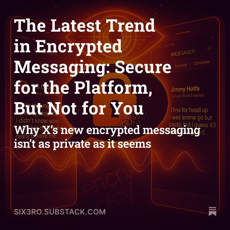 adamcfirestone's tweet photo. Secure messaging isn't always private—encryption is just one piece of the puzzle. Who controls your encryption keys? What metadata is exposed? True privacy means limiting both. A must-read for anyone thinking beyond "end-to-end encryption." Links in replies.
#Cybersecurity #PrivacyMatters #Encryption #MessagingApps #DigitalSecurity #TechPolicy #DataProtection