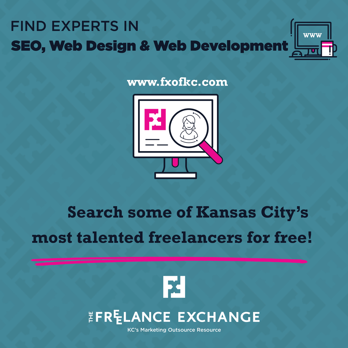 Looking for help with SEO, web design and/or web development?

FX has you covered! 

Search our member directory (for FREE!) to find some of KC's top talent: bit.ly/3b0mdIm 

Freelancer. Contractor. Consultant. Whatever you call it, this is for you.  

#FXofKC