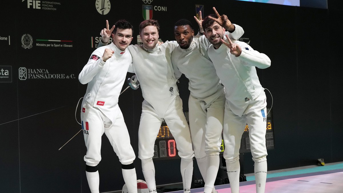 FIE (@fie_fencing) on Twitter photo <a href="/Federscherma/">Federscherma</a> Team France wins GOLD🥇 at the European Fencing Championships in Genova 🇮🇹🤺 They won against team Netherlands 🇳🇱 with a 45-29 score.
Team Netherlands 🇳🇱, congrats on the silver medal! 🥈🙌 <a href="/eurofencing/">EFC/CEE</a>
Team France 🇫🇷 <a href="/ffescrime/">Fédération Française d'Escrime</a>
Paul Allegre
Alexandre Bardenet
Gaetan Billa <a href="/Federscherma/">Federscherma</a> Team France wins GOLD🥇 at the European Fencing Championships in Genova 🇮🇹🤺 They won against team Netherlands 🇳🇱 with a 45-29 score.
Team Netherlands 🇳🇱, congrats on the silver medal! 🥈🙌 <a href="/eurofencing/">EFC/CEE</a>
Team France 🇫🇷 <a href="/ffescrime/">Fédération Française d'Escrime</a>
Paul Allegre
Alexandre Bardenet
Gaetan Billa