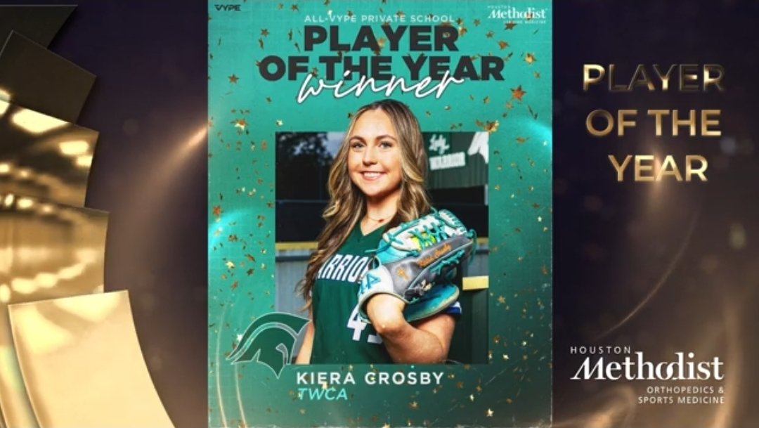 Congratulations <a href="/keiracrosby2025/">Keira Crosby</a> on being named VYPE's Player of the Year! 

You're an amazing talent on the field, and an even better teammate. 

Great things are in store for you and we can't wait to watch you compete for <a href="/clemsonsoftball/">Clemson Softball 🥎</a>

<a href="/twcasports/">Woodlands Christian</a>
<a href="/ConroeSports/">The Courier Sports</a>
<a href="/WOLsports/">Woodlands Online Sports</a>