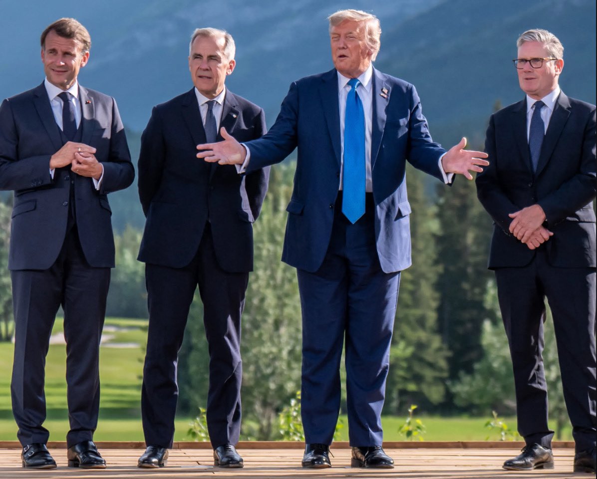 The EU delegation saw a grizzly bear during their visit to the G7. Lumbering, aggressive and increasingly erratic, Donald Trump also made a brief appearance
