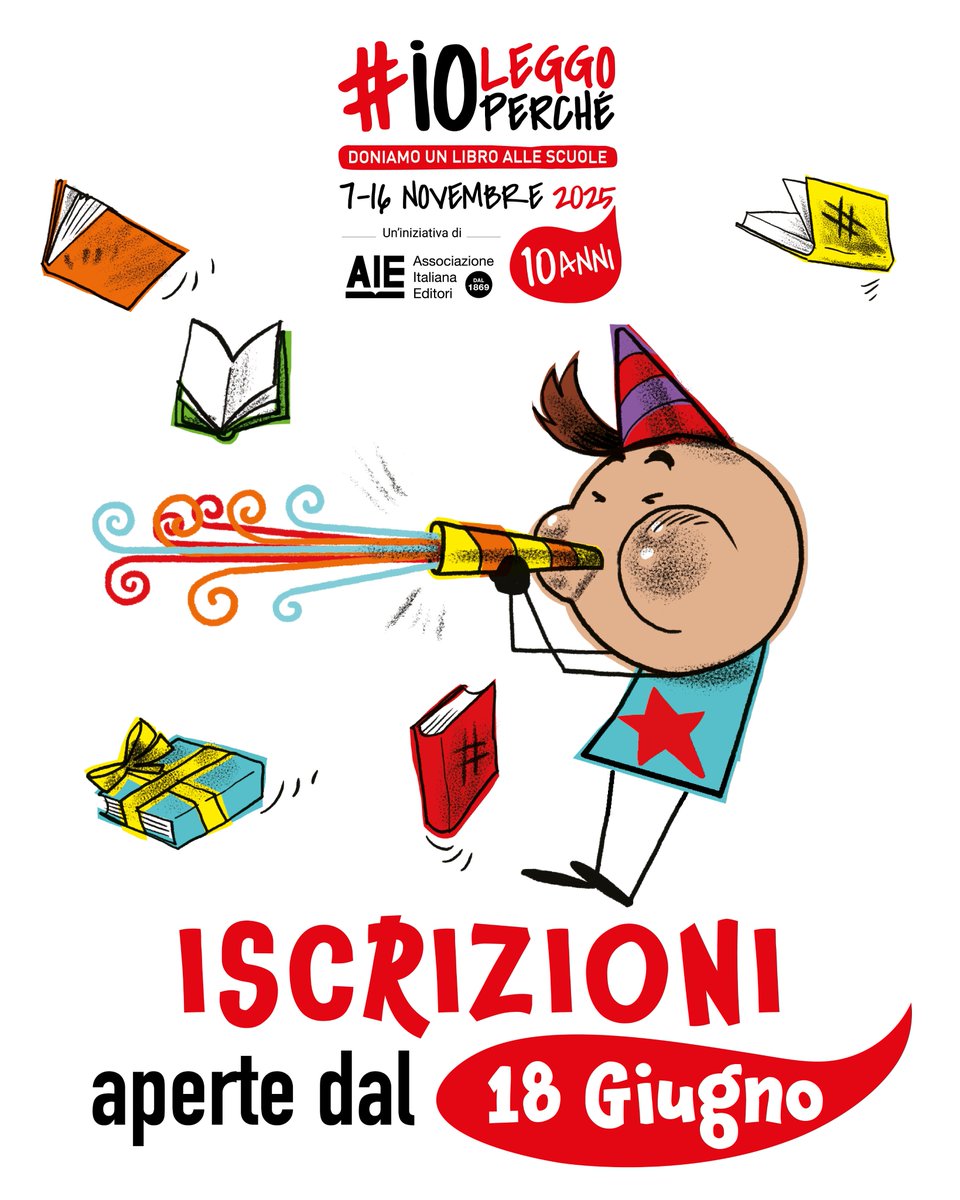 Si parte 💥

Da oggi sono APERTE LE ISCRIZIONI per scuole e librerie 🙌

Siete pronti a festeggiare con noi questa edizione speciale?

Vi aspettiamo ❤️

#ioleggoperché