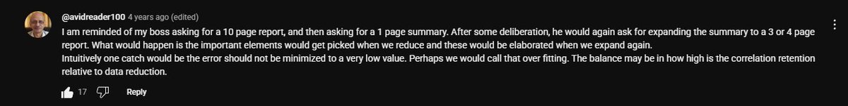 Somewhere along the line in Valerio Velardo's video on autoencoders, I found this comment
