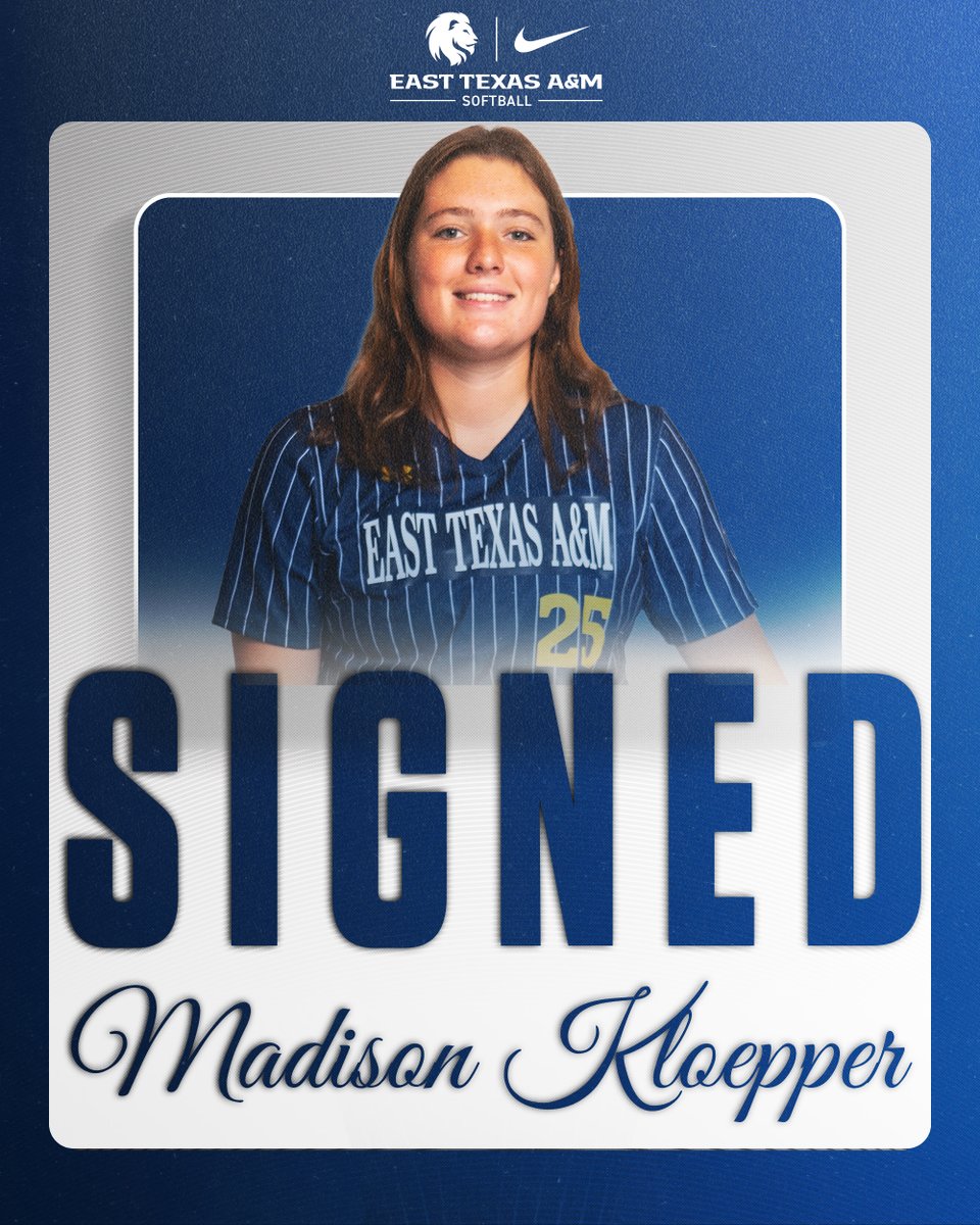 East Texas A&M Softball (@lion_softball) on Twitter photo Please welcome <a href="/MadisonKloeppe1/">MadisonKloepper</a> to the Lion Softball family! #HailET Please welcome <a href="/MadisonKloeppe1/">MadisonKloepper</a> to the Lion Softball family! #HailET