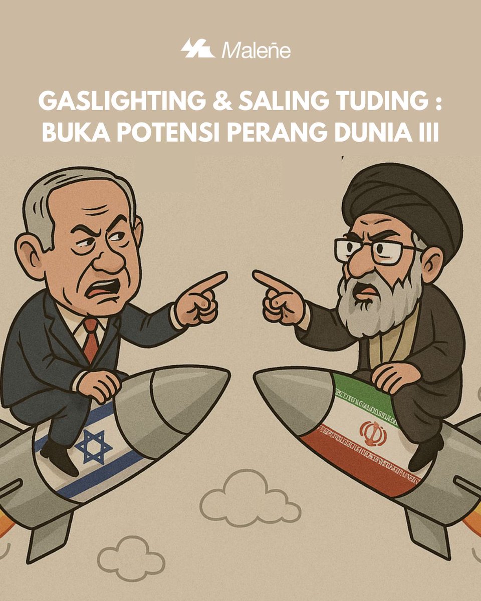 Maleneverse's tweet photo. Saling tuding Israel dan Palestina. Semakin panas ditambah dengan tweet Donald Trump yang disinyalir mengetahui persembunyian Ayatollah Ali Khameni.

Penguasa tertinggi Iran merespons TIDAK TAKUT dan tetap pada pendirian. Simak selengkapnya hanya di maleneverse https://t.co/Vpmyhnx03D