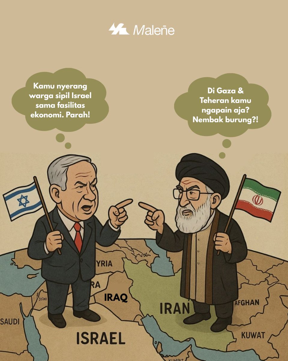 Maleneverse's tweet photo. Saling tuding Israel dan Palestina. Semakin panas ditambah dengan tweet Donald Trump yang disinyalir mengetahui persembunyian Ayatollah Ali Khameni.

Penguasa tertinggi Iran merespons TIDAK TAKUT dan tetap pada pendirian. Simak selengkapnya hanya di maleneverse https://t.co/Vpmyhnx03D