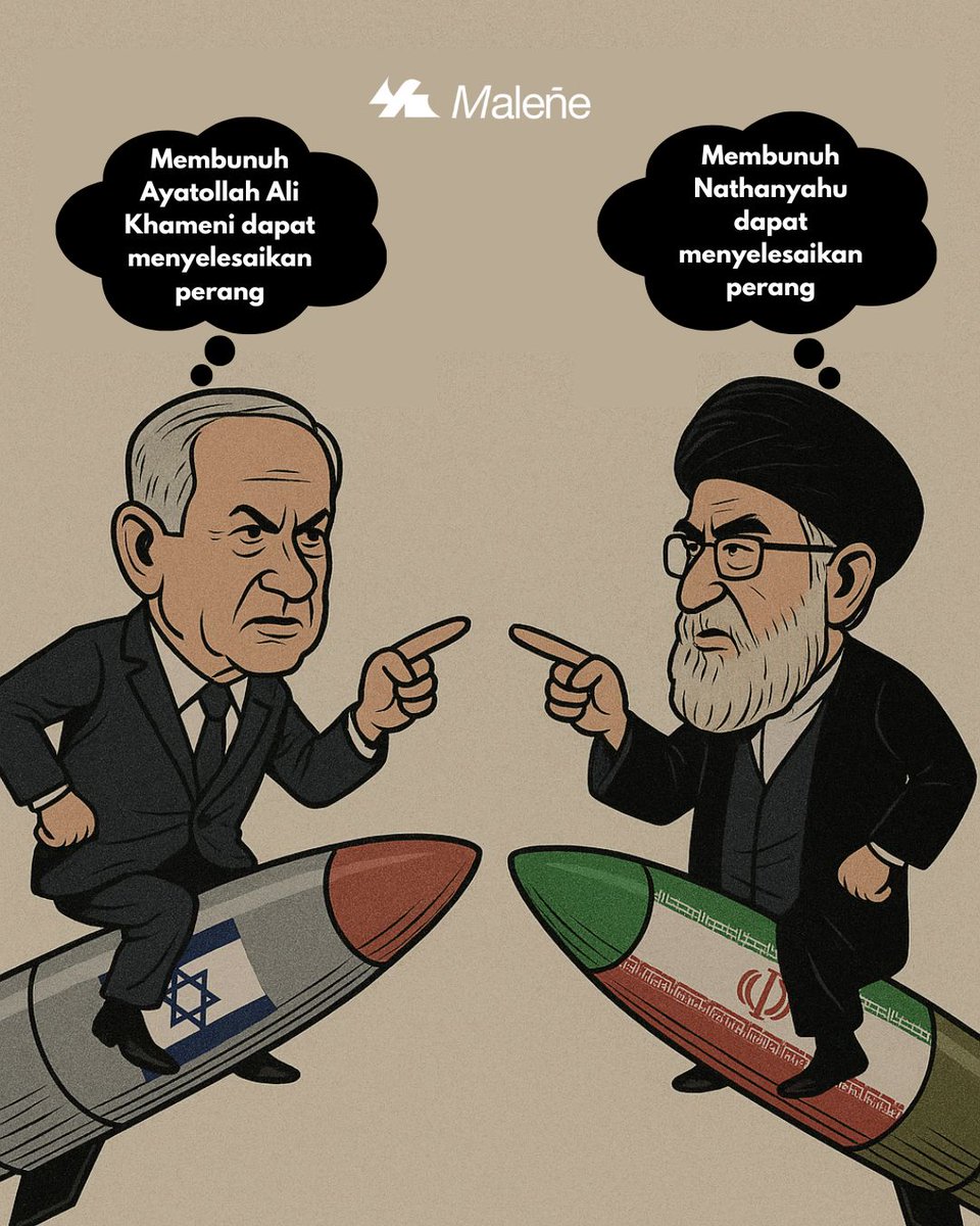 Maleneverse's tweet photo. Saling tuding Israel dan Palestina. Semakin panas ditambah dengan tweet Donald Trump yang disinyalir mengetahui persembunyian Ayatollah Ali Khameni.

Penguasa tertinggi Iran merespons TIDAK TAKUT dan tetap pada pendirian. Simak selengkapnya hanya di maleneverse https://t.co/Vpmyhnx03D