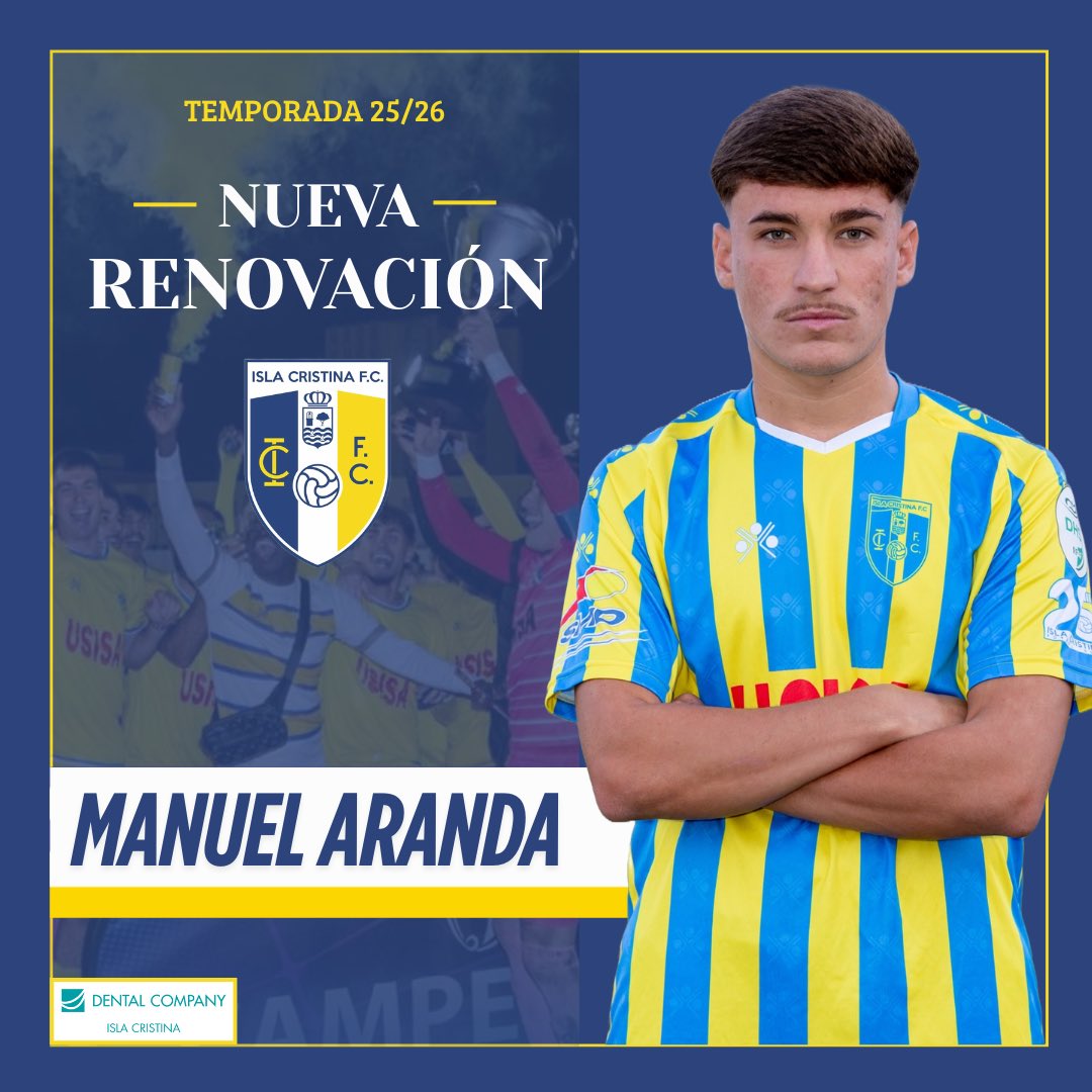 Isla Cristina, F.C. (@islacristinafc) on Twitter photo 🚨RENOVACIÓN | Manuel Aranda.
Uno de los mayores talentos de nuestra cantera en los últimos años, seguirá haciendo su mejor fútbol con su Isla Cristina.
“El Diablillo Amarillo”, <a href="/Dortiz72/">Damián OrtiZ</a> 😁
#SiempreIsla💛💙 🚨RENOVACIÓN | Manuel Aranda.
Uno de los mayores talentos de nuestra cantera en los últimos años, seguirá haciendo su mejor fútbol con su Isla Cristina.
“El Diablillo Amarillo”, <a href="/Dortiz72/">Damián OrtiZ</a> 😁
#SiempreIsla💛💙