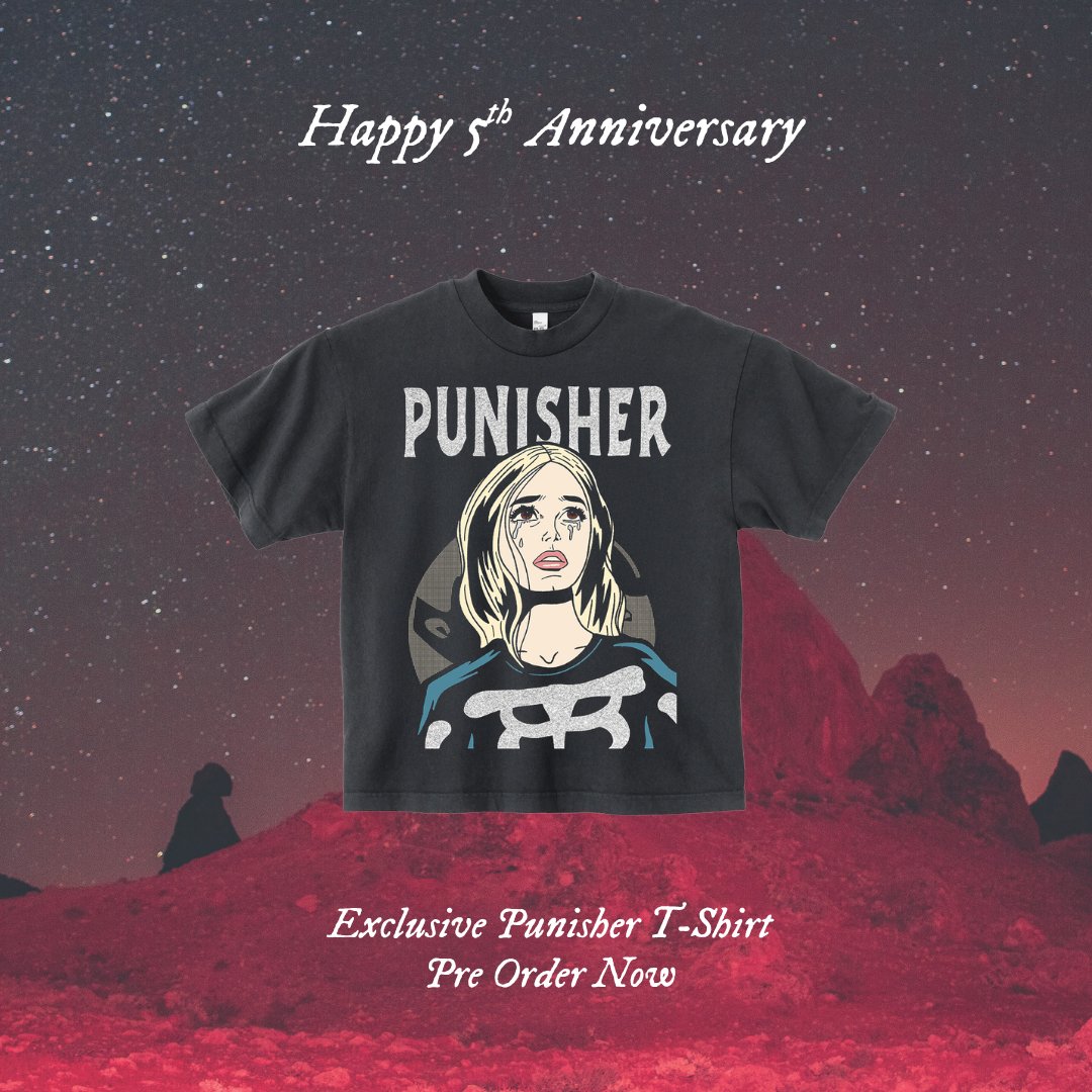 Celebrate 5 years of Punisher with us! #phoebebridgers   
store.phoebefuckingbridgers.com/collections/fr…