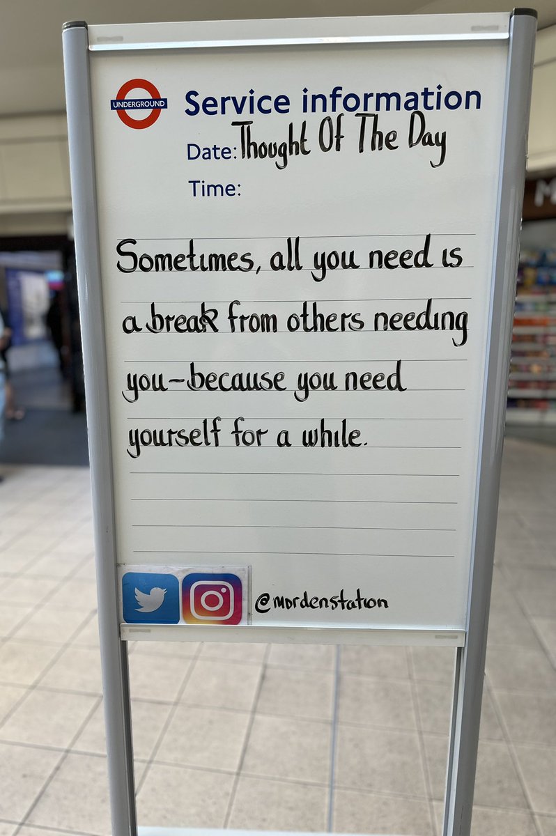 Wednesday 18th June 2025 Thought Of The Evening From Morden Underground Station