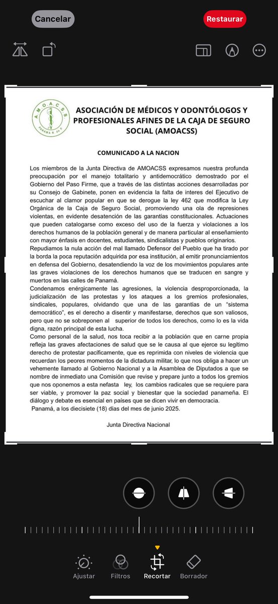 🚨 COMUNICADO DE APOYO A LA AMOACSS
✍️ Por Olmedo Guillén
<a href="/amoacss/">Amoacss</a> 
Quiero expresar mi total respaldo ✊ a la valiente posición de la Asociación de Médicos, Odontólogos y Profesionales Afines de la Caja de Seguro Social (AMOACSS), quienes han denunciado con claridad y coraje lo