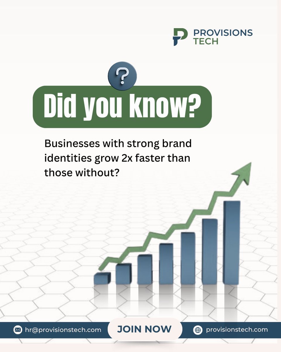 ProvisionsTech's tweet photo. Strong Brand = Faster Growth  

Provisions Tech helps to build brands that:  
- Stand out in crowded markets  
- Create instant recognition  
- Drive customer loyalty  

Ready to accelerate growth?  
📩 https://t.co/bP6MxKy98u  

#BrandIdentity #BusinessGrowth #MarketingStrategy https://t.co/rHrUT1esWk