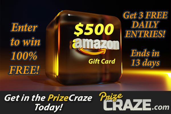 ❓Want to put $500 in your #Amazon Account?😍🆓
✔️Enter 3 times daily for the chance to #win the next $500 Amazon Gift Card #Sweepstakes #Giveaway ending in 13 days!
👇
Get in the PrizeCraze today: ow.ly/Y6Rq50WbKwO