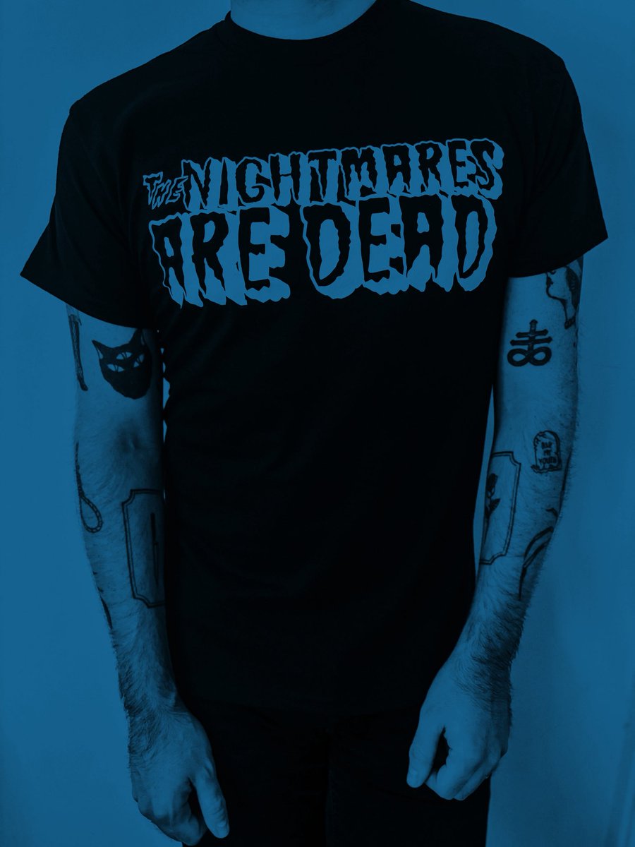 THENIGHTMARESUK's tweet photo. FINAL SHOW MERCH!

On Friday, we will have a super limited run of 30 “ARE DEAD shirts. First come, first served!

Also, the first 45 people through the doors get a FREE “Forever” badge. Doors 7pm.

Get there early if you want some of our final merch pieces! 🖤❤️🩵 https://t.co/5jqD4DKJAO