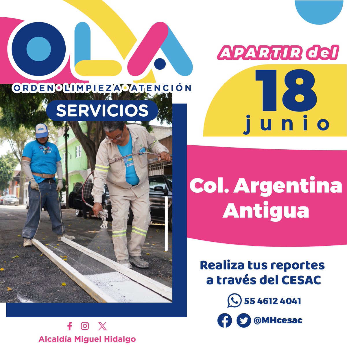 ¡Atención vecinos de la colonia Argentina Antigua! 🔊

La #OLAMH de servicios llega para dar Orden, Limpieza y Atención a todos sus reportes. Realiza tus solicitudes al <a href="/MHcesac/">MH CESAC</a> y sigamos mejorando nuestros espacios públicos. 🧹💫🌳