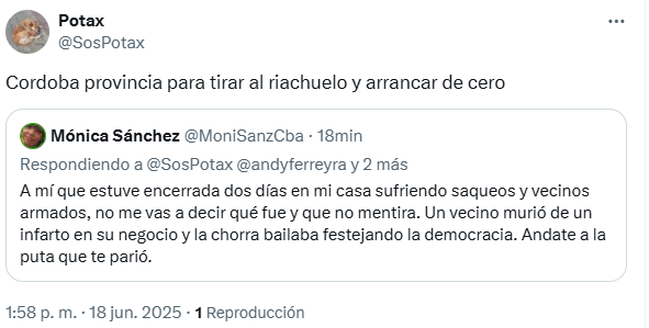 El cásico cagón que te repostea para que te puteen pero te bloquea para quedarse con la "última palabra". Gente cobarde hija de puta.