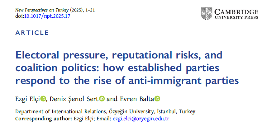 ozu_ir's tweet photo. 📢 New publication alert!

Excited to share the latest article by our professors in New Perspectives on Turkey, published by @CambridgeUP:

By Ezgi Elçi (@ezgielci35), Deniz Şenol Sert (@DenizSSert) &amp; Evren Balta (@Evreki)

🔗 https://t.co/iJq5Xp9a9C https://t.co/iTrc4OGdJs
