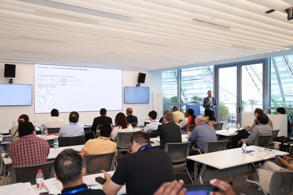 At #OPCW AI Workshop, Dr. Teodoro Laino of IBM showcased how AI foundation models are transforming chemistry—from synthesis &amp; spectroscopy to lab automation. These advances boost accuracy, efficiency &amp; sustainability, accelerating scientific discovery. #AIChemistry
