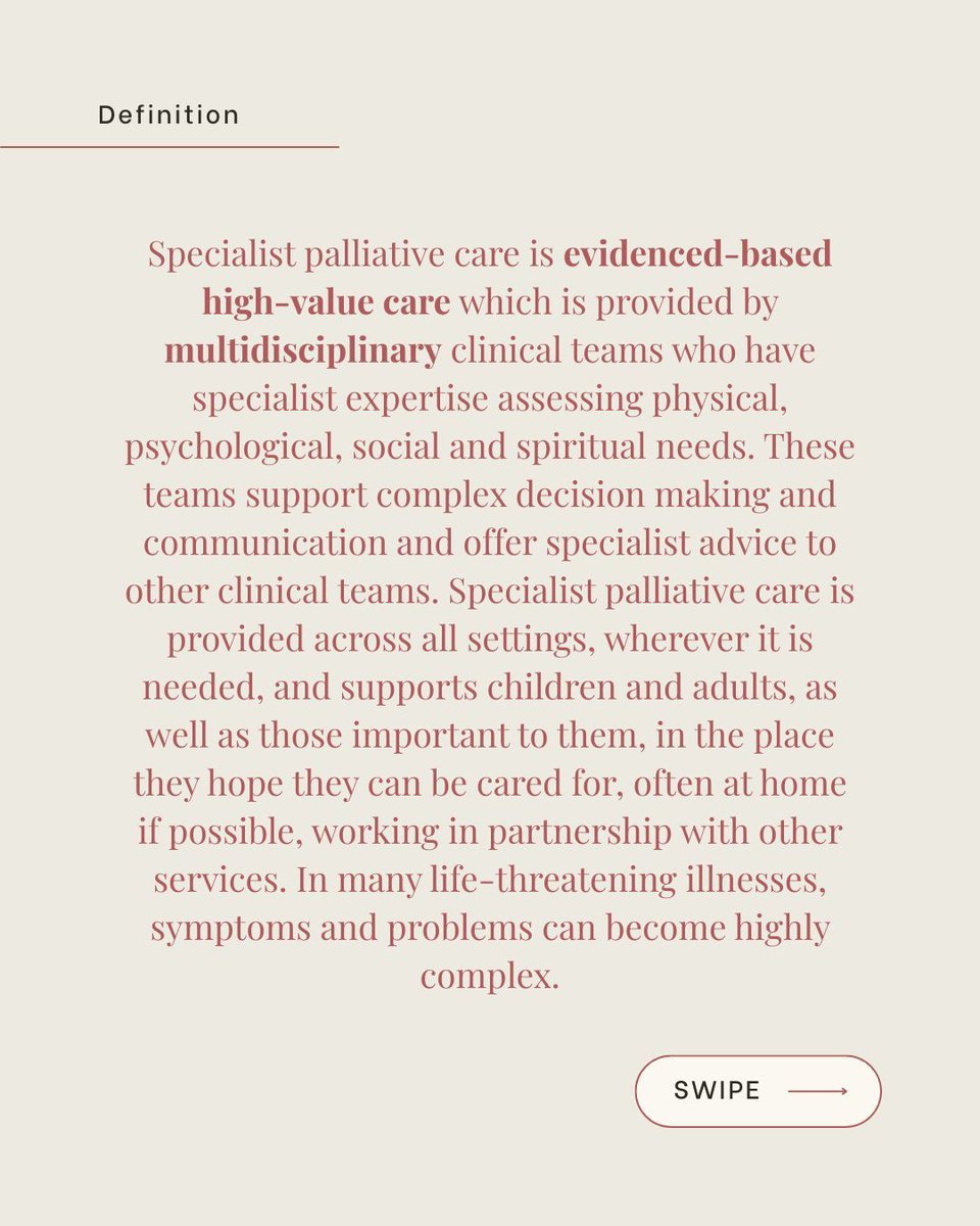 The Commission on Palliative and End-of-Life Care has recently published its report with key recommendations to improve access to high-quality palliative care. You can find the report (Volume 1) here: palliativecarecommission.uk/report 

But what is Specialist Palliative Care?