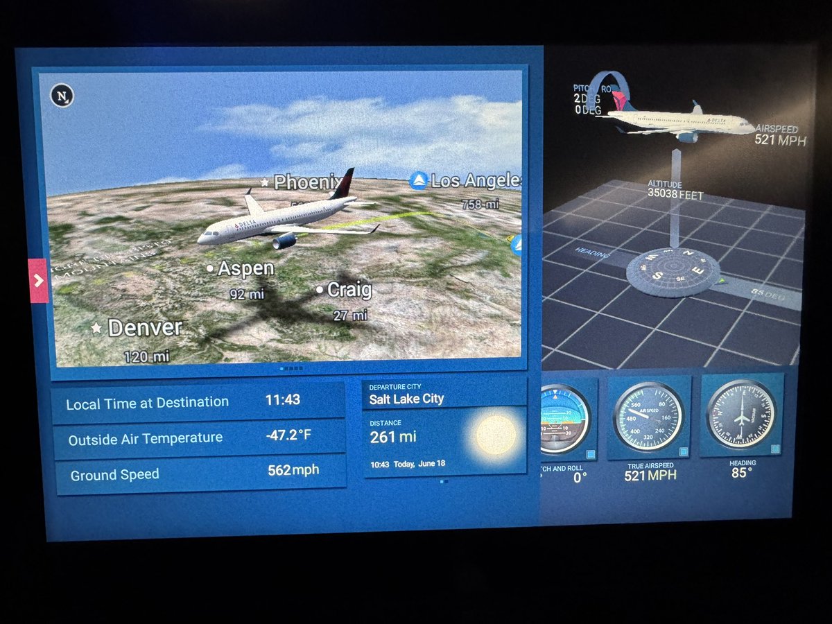 Just ran a little experiment at 35k feet with <a href="/Delta/">Delta</a> new “free WiFi” and honestly pretty blown away.

1. 43Mb download speed (for free)😱

2. I was able to stream both <a href="/netflix/">Netflix</a> &amp; <a href="/YouTube/">YouTube</a> buffer free from my phone

3. <a href="/NicklausW/">Nick Whitaker</a> and I were able to complete a Teams video call to